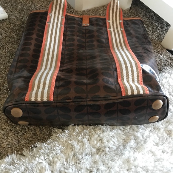 Orla Kiely Brown and Orange Tote Bag - Picture 7 of 7